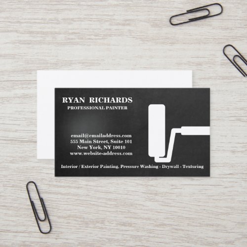 Black Chalkboard House Painting Business Card
