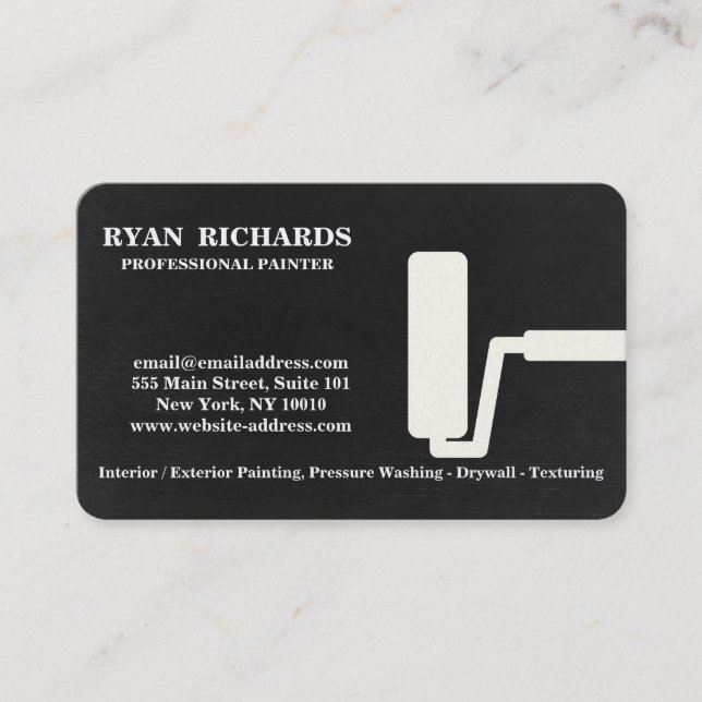 Black Chalkboard House Painting Business Card (Front)