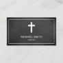 Black Chalkboard Jesus Christ Cross Pastor Business Card