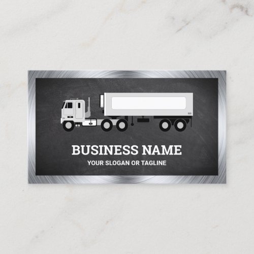 Black Chalkboard Logistics Transport Truck Trailer Business Card