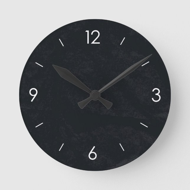 Black Chalkboard Personalized Round Clock (Front)