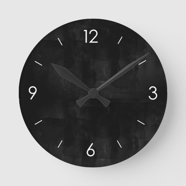 Black Chalkboard Personalized Round Clock (Front)