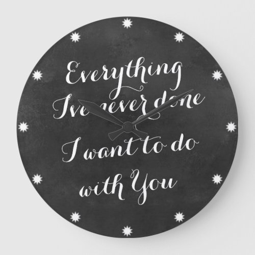 Black Chalkboard Quotes Large Clock