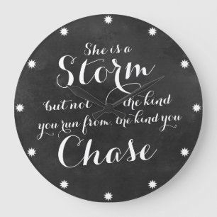 Black Chalkboard Quotes & Professions of Love Large Clock