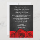 Black Chalkboard Red Rose Wedding Invitations