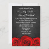 Black Chalkboard Red Rose Wedding Invitations (Back)