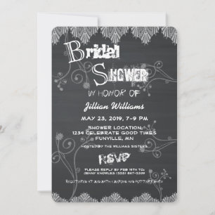 Black Chalkboard Rustic Invitation