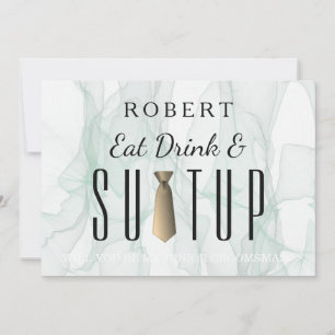 Black Chalkboard Suit-up Will you be my groomsman Invitation