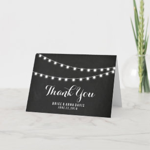 Black Chalkboard Summer String Light Thank You