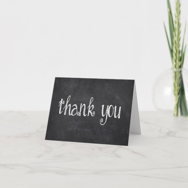 Black Chalkboard Thank You Card (Front)