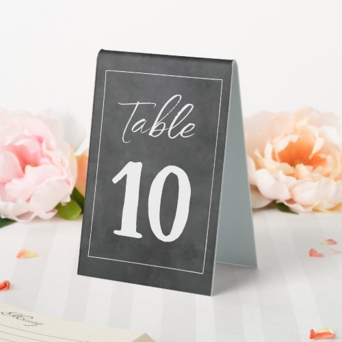 Black chalkboard theme table No sign for wedding