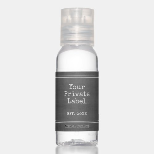 Black Chalkboard Typography Your Private Label   Hand Sanitizer