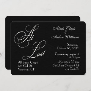 black chalkboard wedding invite