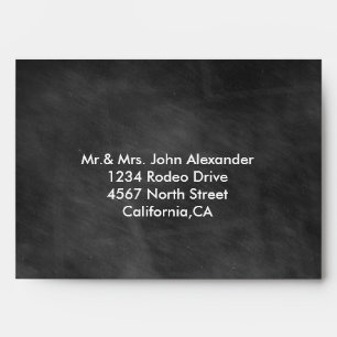 Black Chalkboard Wedding Invite Envelope