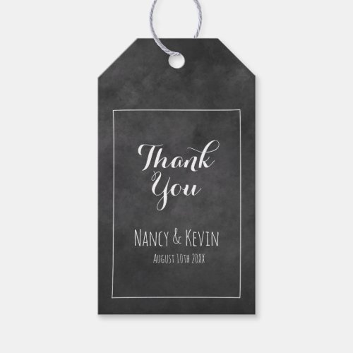 Black chalkboard wedding thank you favor gift tags