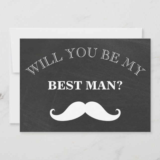 Black Chalkboard Will You Be My Best Man? Invitation (Front)