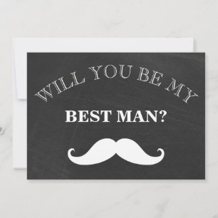 Black Chalkboard Will You Be My Best Man? Invitation