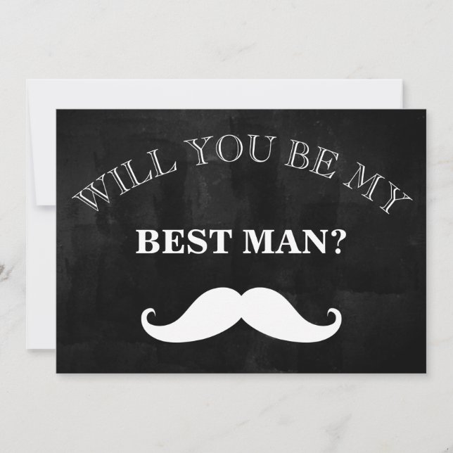 Black Chalkboard Will You Be My Best Man? Invitation (Front)