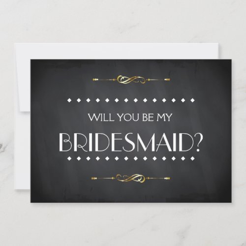 Black ChalkBoard Will you be my Bridesmaid Invitat Invitation