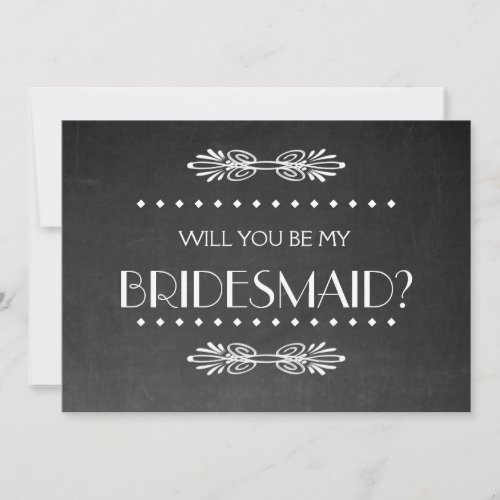 Black ChalkBoard Will you be my Bridesmaid Invitat Invitation