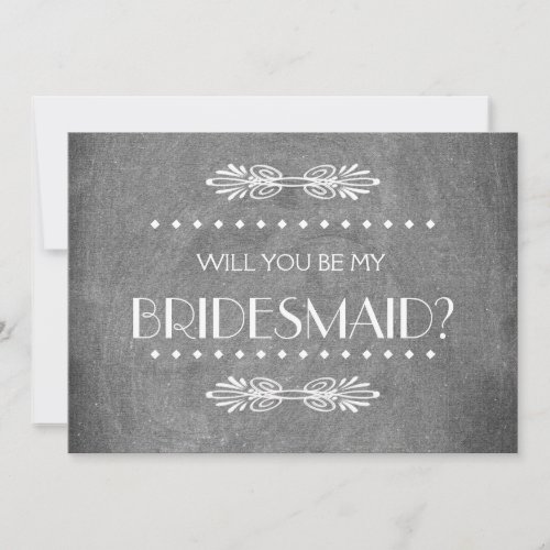 Black ChalkBoard Will you be my Bridesmaid Invitation