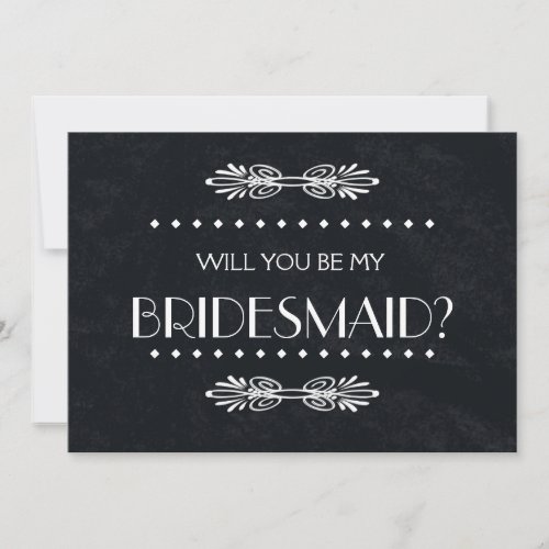 Black ChalkBoard Will you be my Bridesmaid Invitation
