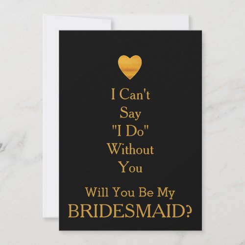 Black Chalkboard Will You Be my Bridesmaid Invitation