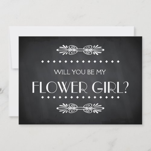 Black ChalkBoard Will you be my Flowergirl Invitation