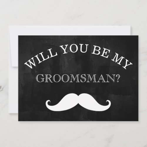 Black Chalkboard Will You Be My Groomsman Invitation