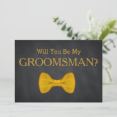 Black Chalkboard Will You Be my Groomsman Invitation (Standing Front)