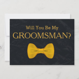 Black Chalkboard Will You Be my Groomsman Invitation