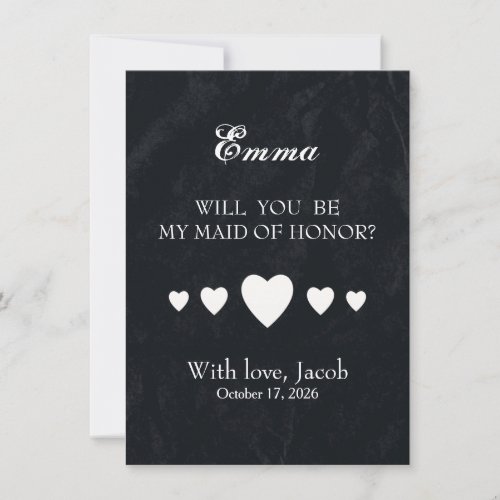Black Chalkboard Will You Be My MAID OF HONOR Invitation