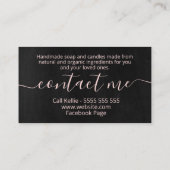 Black Chalkboard Wreath Handmade Soap And Candles Business Card (Back)
