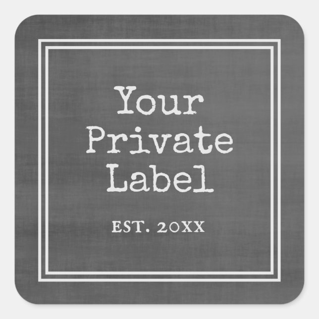 Black Chalkboard Your Private Label Square (Front)