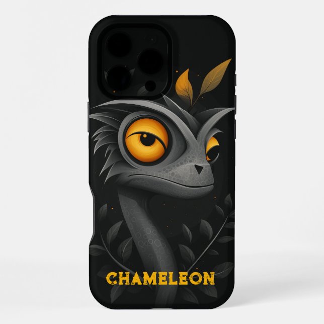 Black Chameleon Personalized Iphone Case (Back)