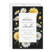 Black Chamomile Bridal Shower Invitation
