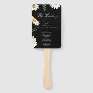 Black Chamomile Wedding Hand Fan