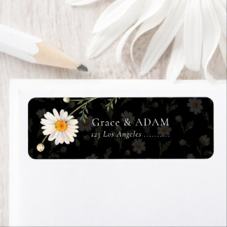 Black | Chamomile Wedding Label