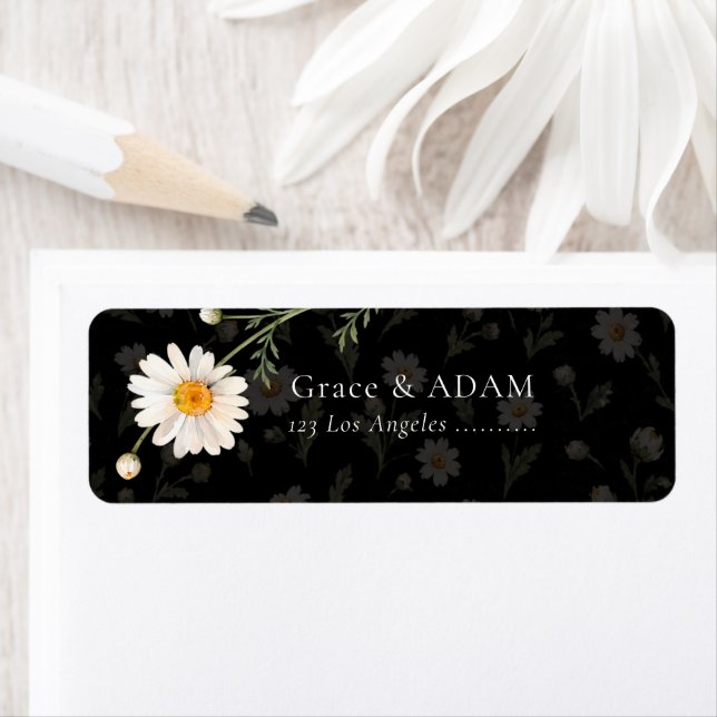 Black | Chamomile Wedding Label (Insitu)