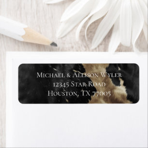 Black Champagne Gold Cowhide Label