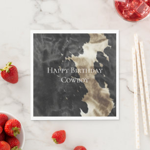 Black Champagne Gold Cowhide Napkins