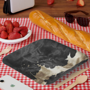 Black Champagne Gold Cowhide Paper Plates