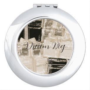 Black Champagne Gold Glam Gifts Compact Mirror
