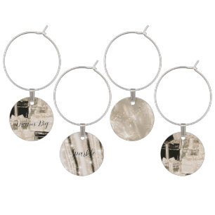Black Champagne Gold Glam Gifts Wine Charm