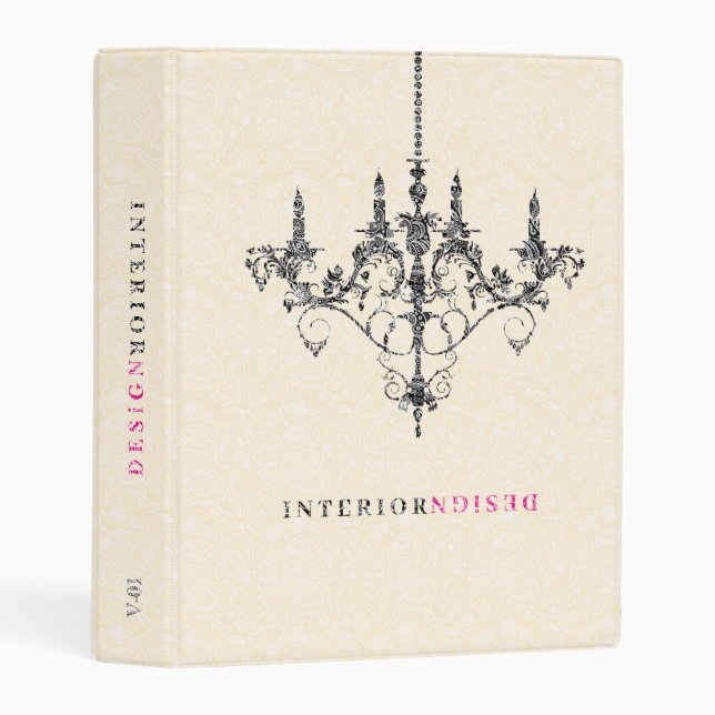 Black Chandelier Beige Background Interior Design Mini Binder (Front/Spine)