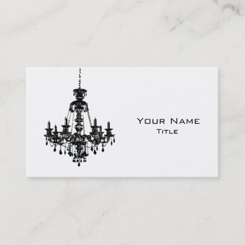 Black Chandelier Business Card 1