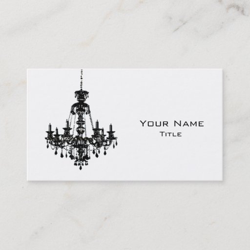 Customizable Black Chandelier Business Card 1