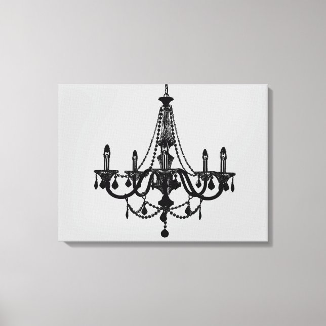 Black Chandelier Canvas Print (Front)