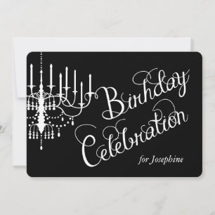 Black Chandelier Elegant Custom Birthday Invite