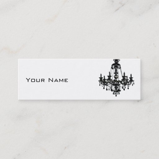 Customizable Black Chandelier Mini Business Card